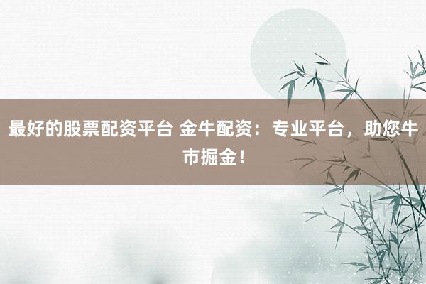 最好的股票配資平臺(tái) 金牛配資：專(zhuān)業(yè)平臺(tái)，助您牛市掘金！
