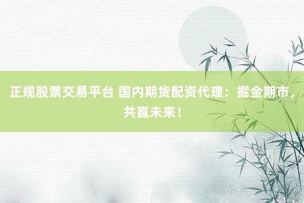 正規(guī)股票交易平臺(tái) 國(guó)內(nèi)期貨配資代理：掘金期市，共贏未來(lái)！