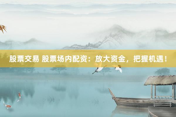 股票交易 股票場內(nèi)配資：放大資金，把握機遇！