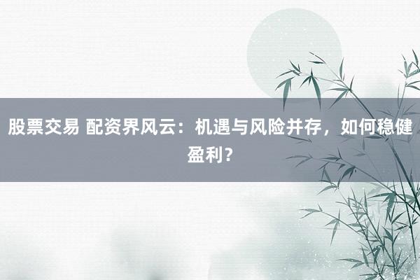 股票交易 配資界風(fēng)云：機(jī)遇與風(fēng)險(xiǎn)并存，如何穩(wěn)健盈利？