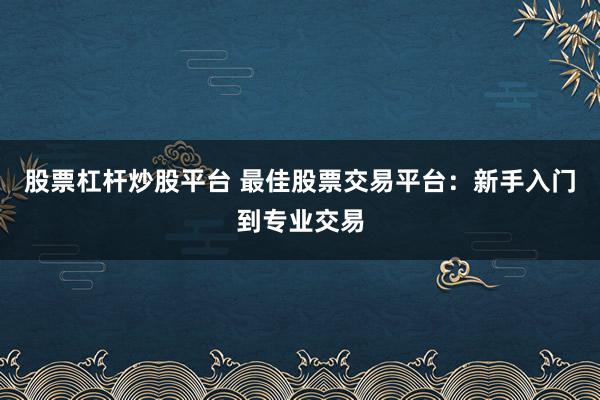股票杠桿炒股平臺(tái) 最佳股票交易平臺(tái)：新手入門到專業(yè)交易