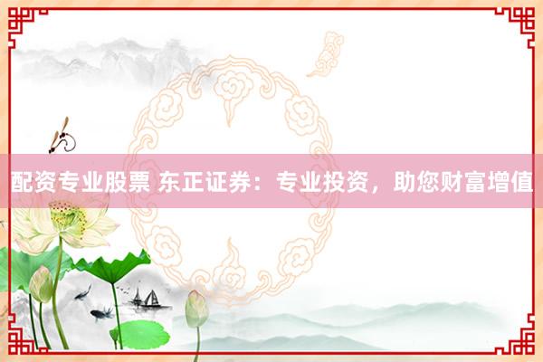 配資專業(yè)股票 東正證券：專業(yè)投資，助您財(cái)富增值